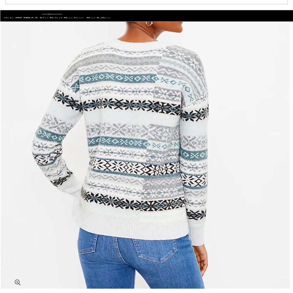 Loft Patchwork Fairisle Sweater - Picture 3 of 11